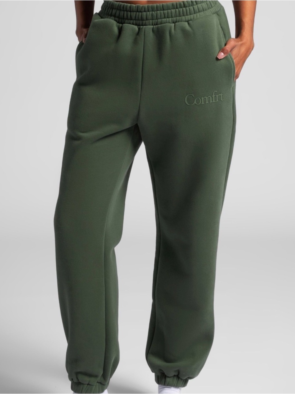 Comfort Olive Green  Fleece Jogger Pants unisex
